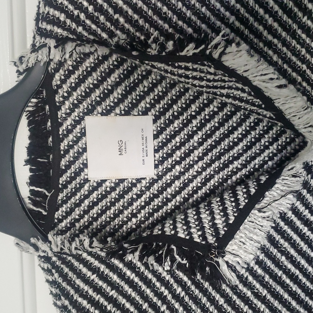 Mango Black and White Striped Blazer - Picture 2 of 4